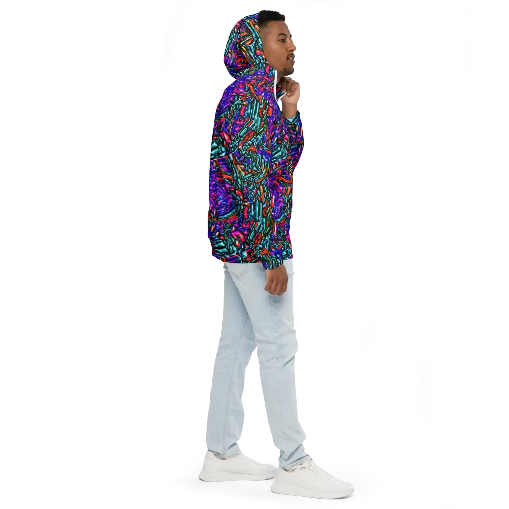 Electric Bamboo Nocturne on Men's Windbreaker — Right