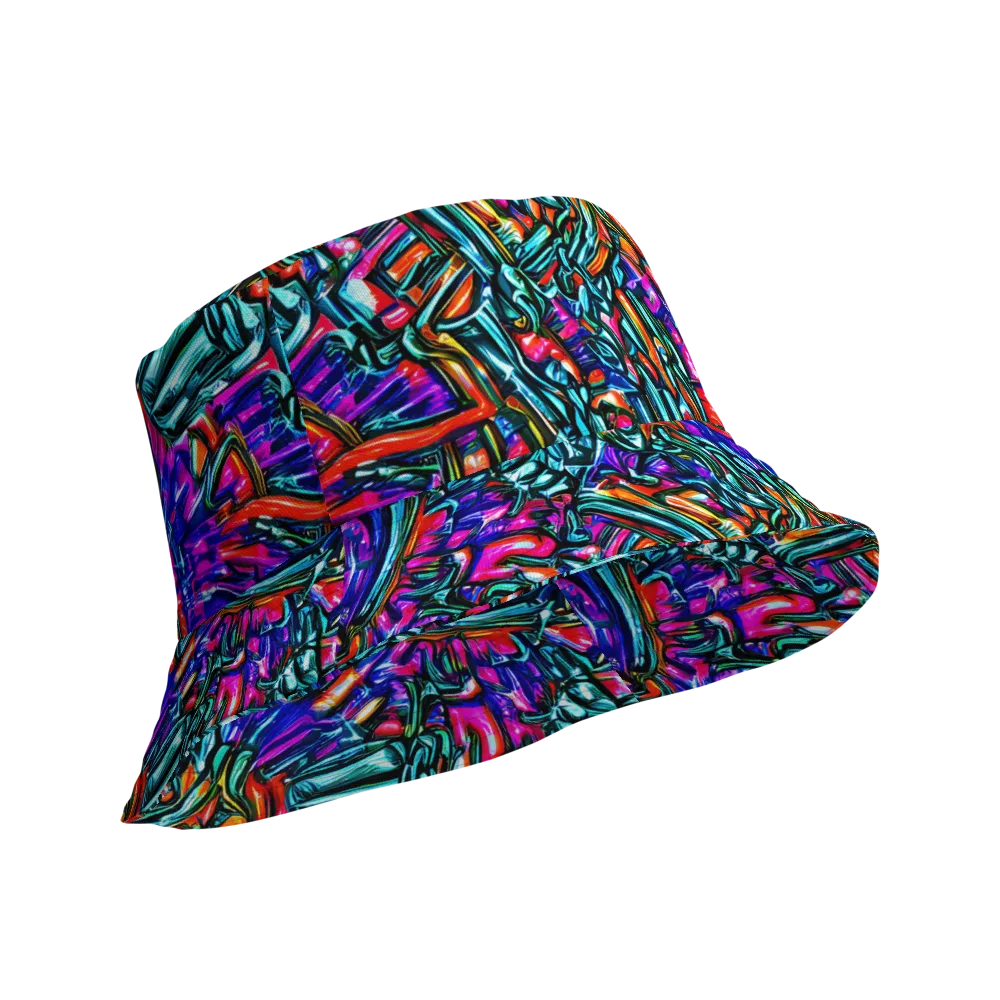 Electric Bamboo Nocturne on Reversible Bucket Hat — Product details Outside