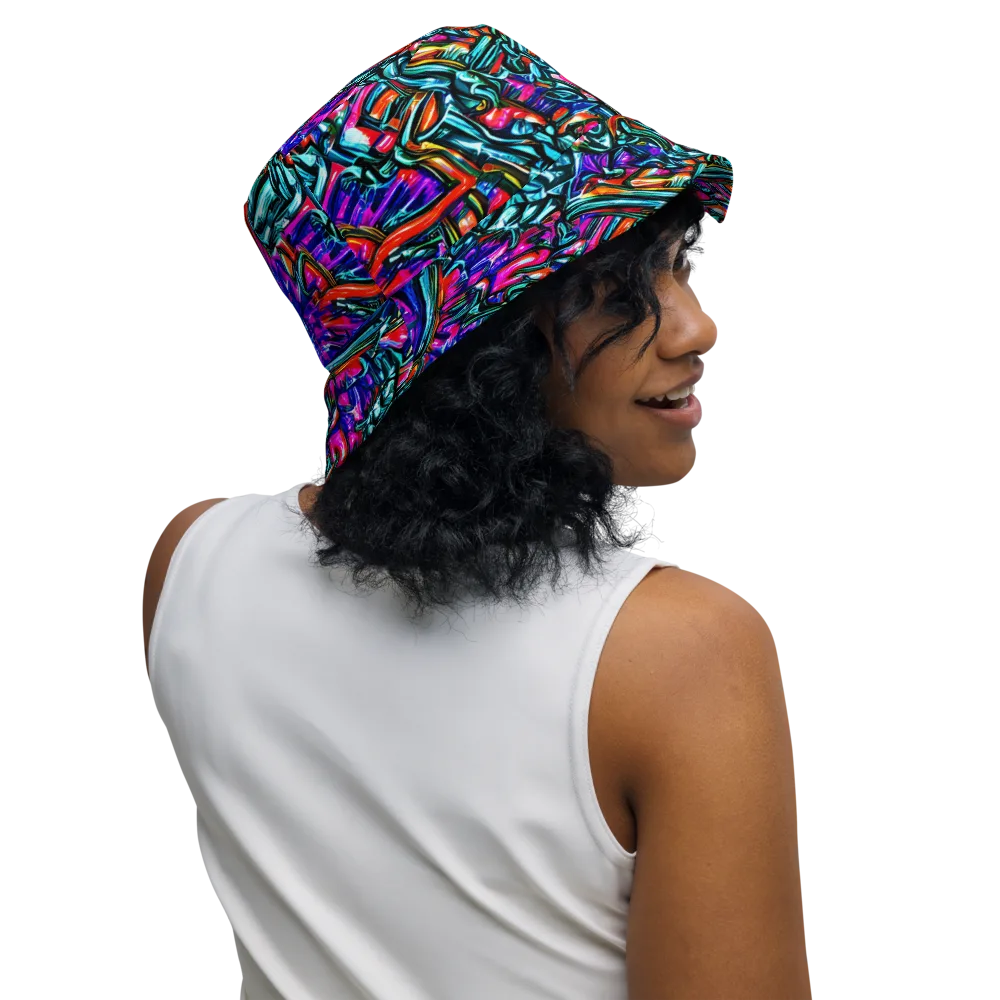 Electric Bamboo Nocturne on Reversible Bucket Hat — Right Outside