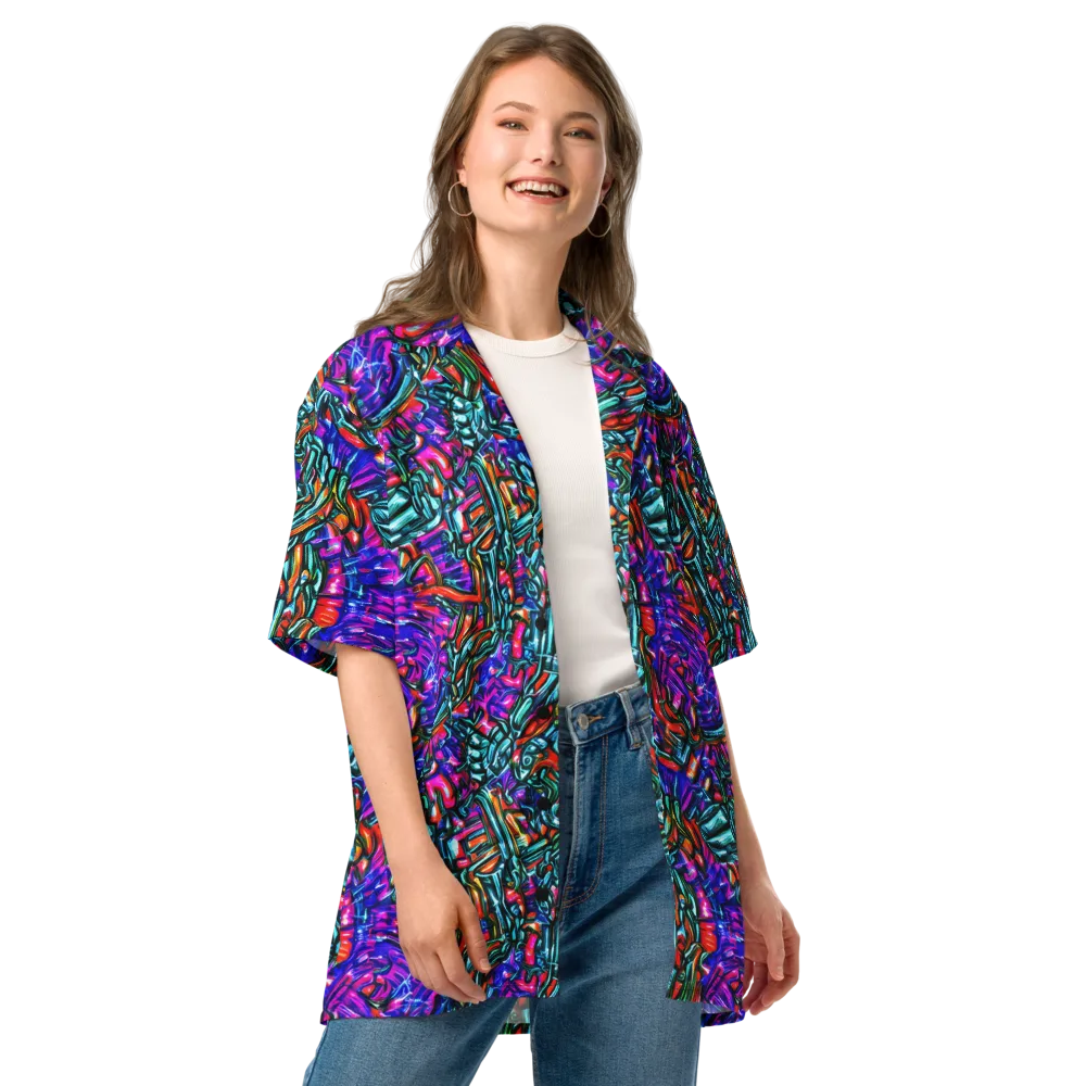 Electric Bamboo Nocturne on Button Shirt — Front