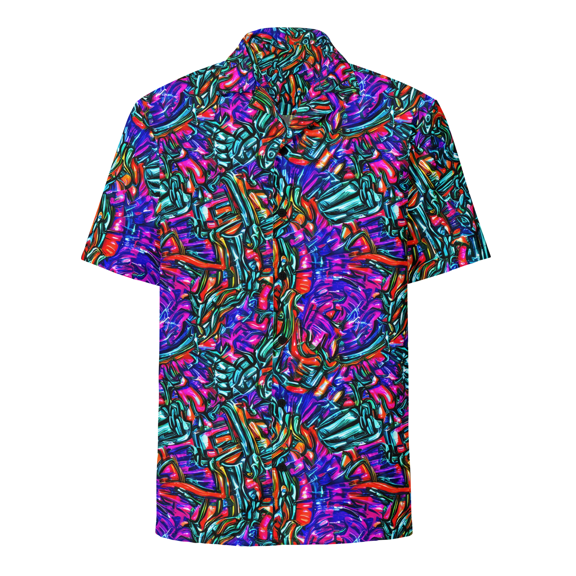 Electric Bamboo Nocturne on Button Shirt — Front