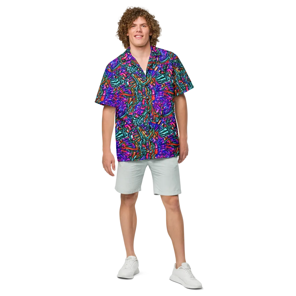 Electric Bamboo Nocturne on Button Shirt — Front