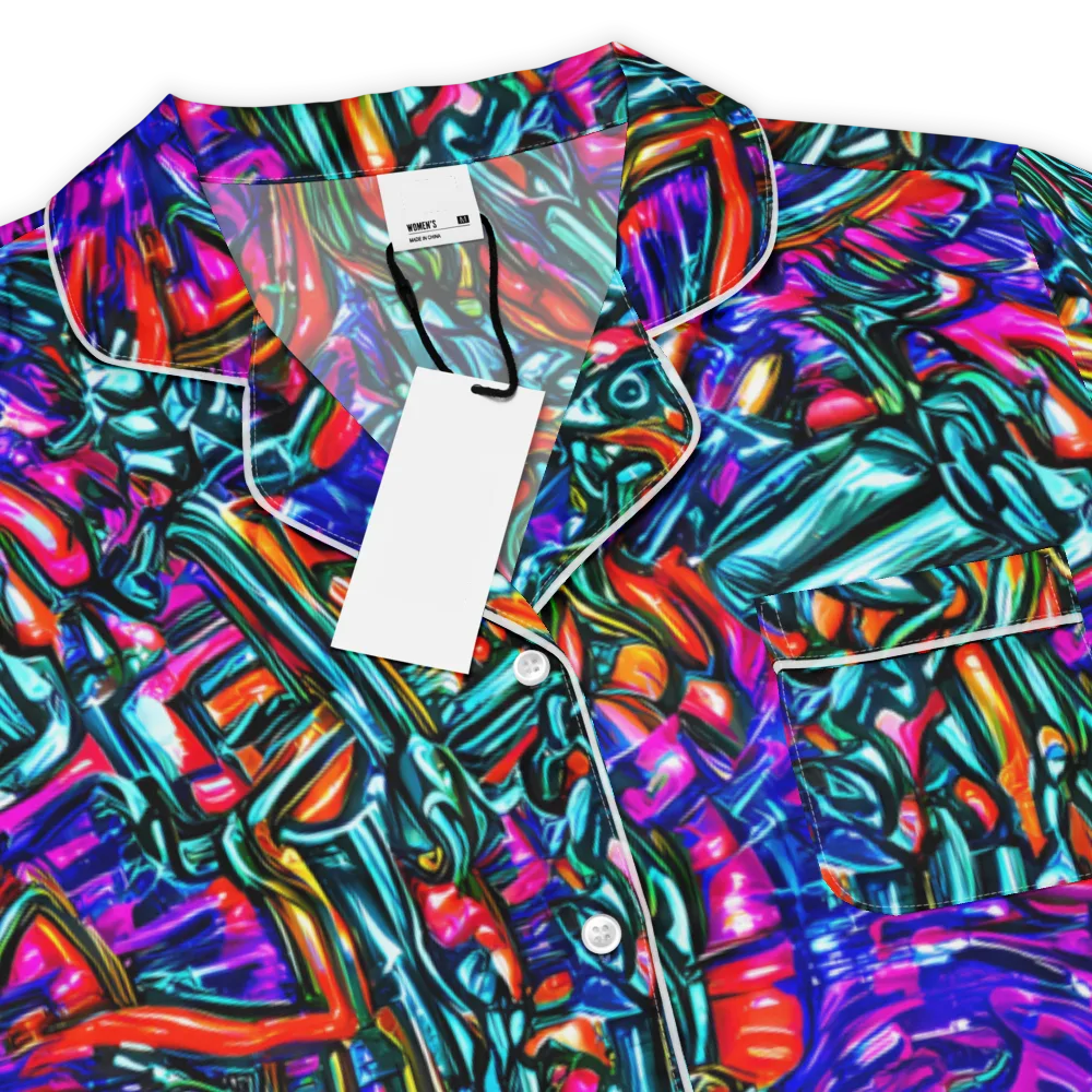 Electric Bamboo Nocturne on Women's Short Sleeve Pajama Top — Product details