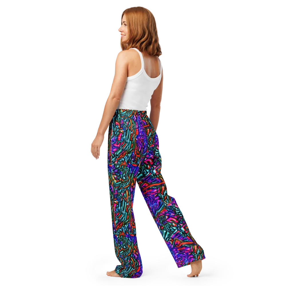 Electric Bamboo Nocturne on Women's Pajama Pants — Back