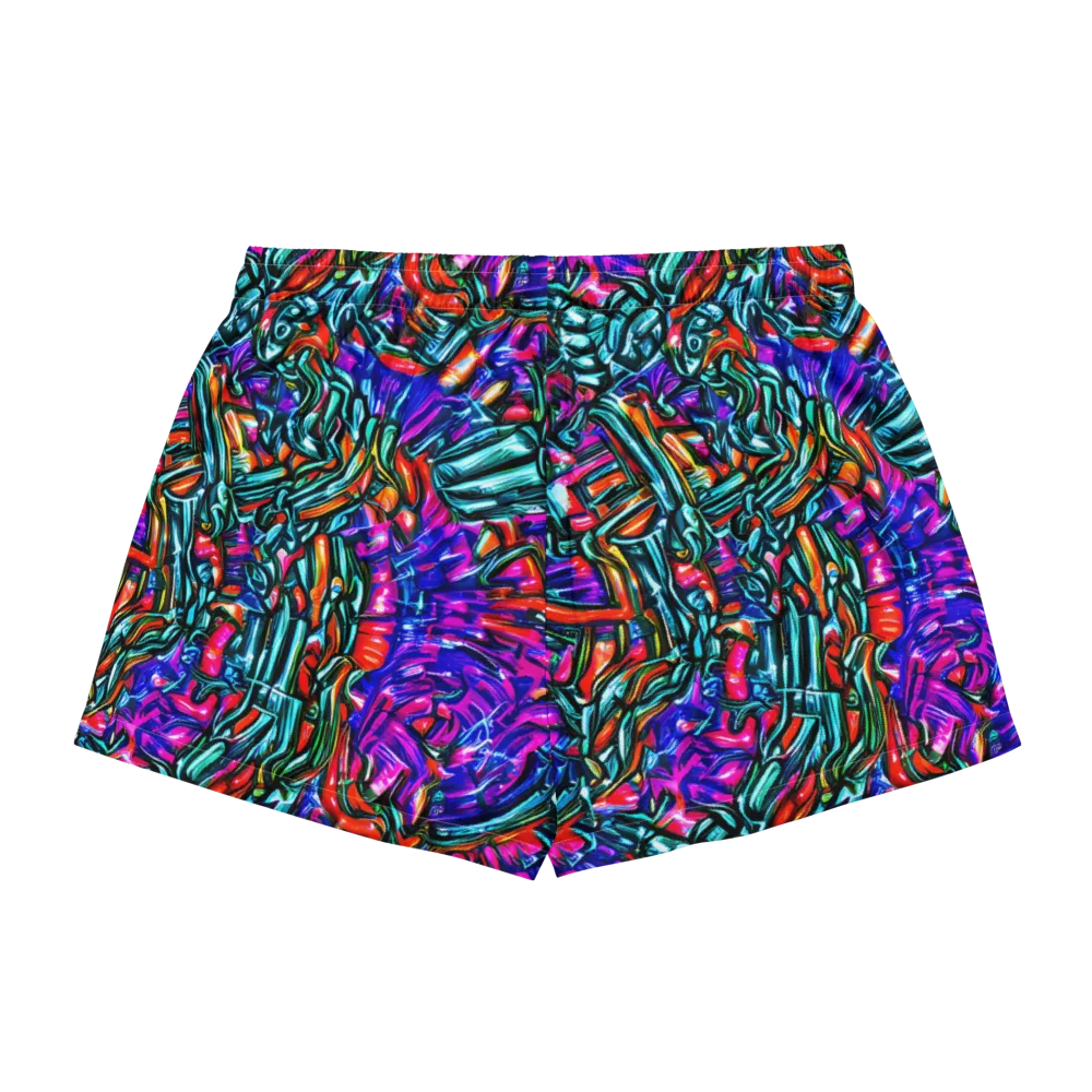 Electric Bamboo Nocturne on Women's Pajama Shorts — Back