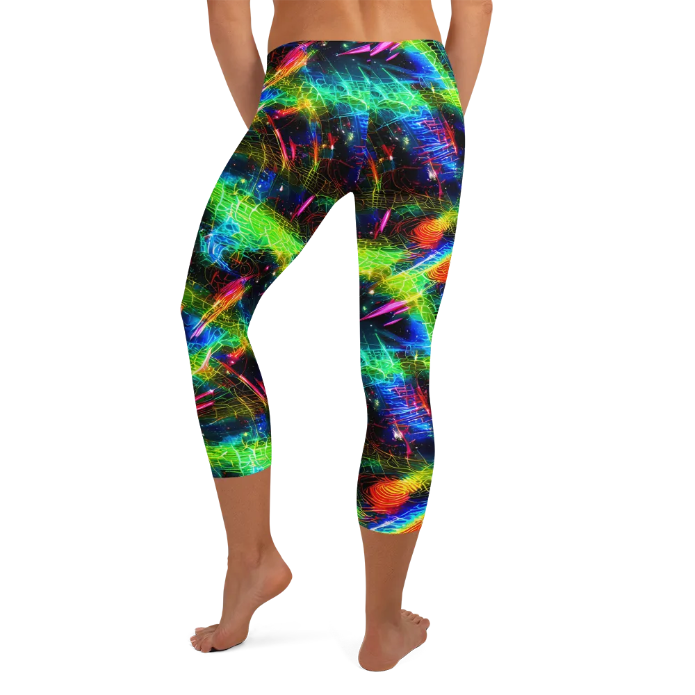 Neon Pulse on Capri Leggings — Back