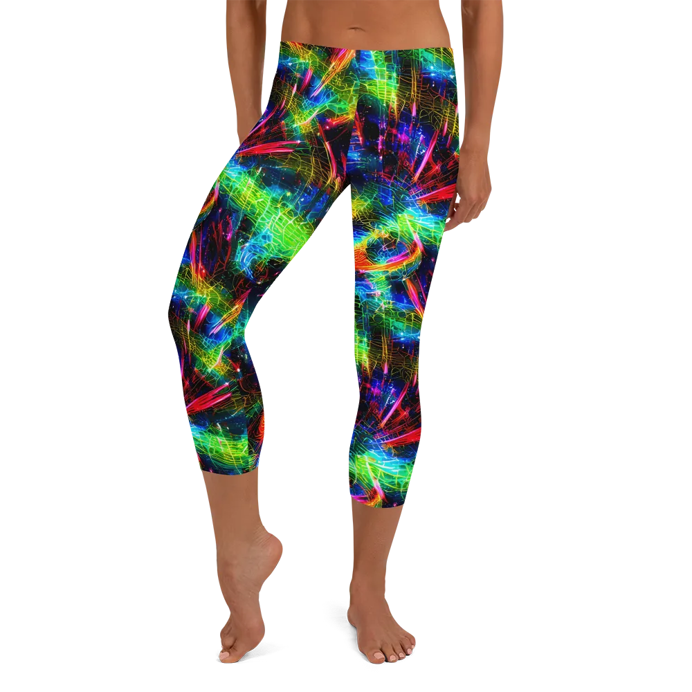 Neon Pulse on Capri Leggings — Front