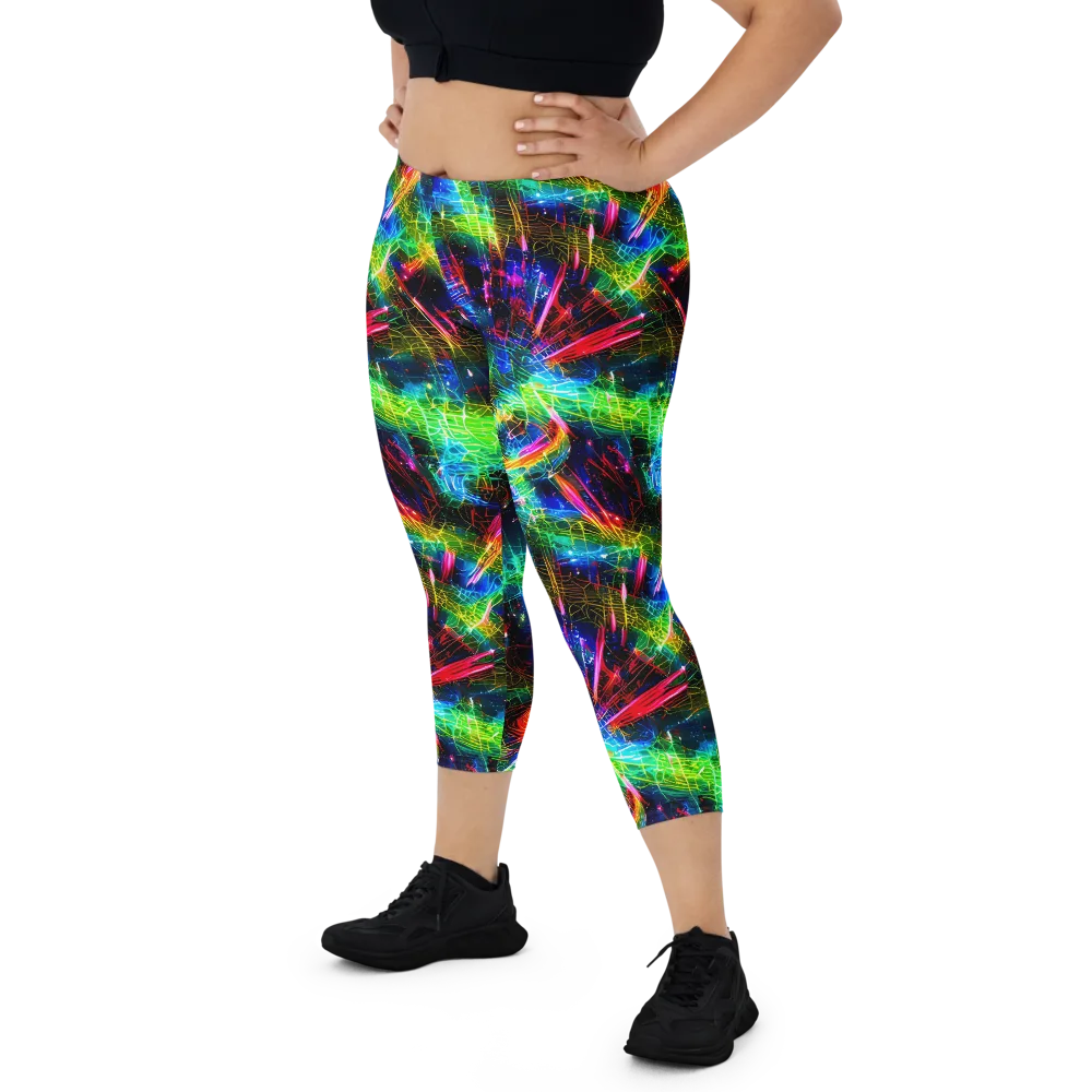 Neon Pulse on Capri Leggings — Front
