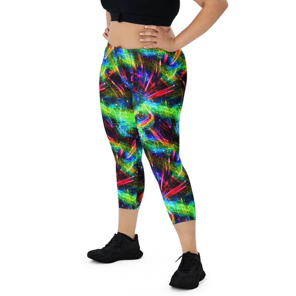 Neon Pulse on Capri Leggings — Front