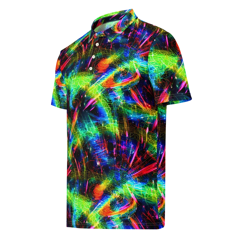 Neon Pulse on Men's Slim Fit Polo Shirt — Left Front
