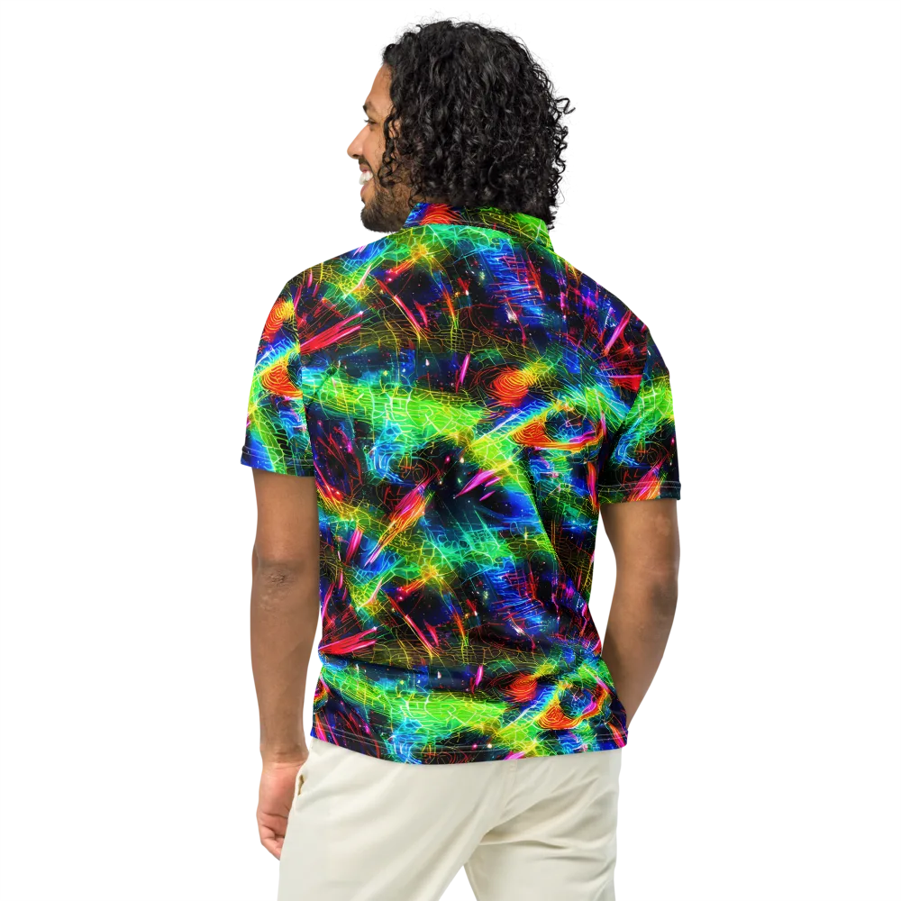 Neon Pulse on Men's Slim Fit Polo Shirt — Back