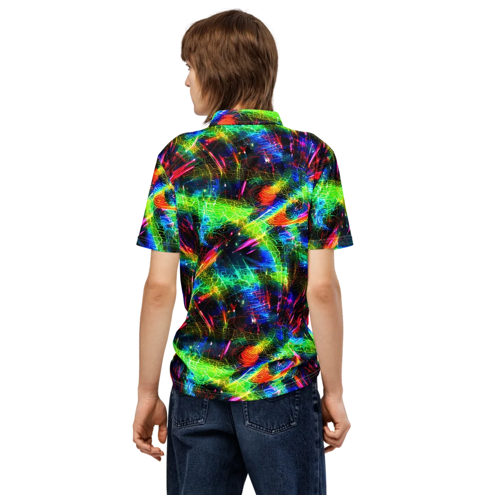 Neon Pulse on Men's Slim Fit Polo Shirt — Back