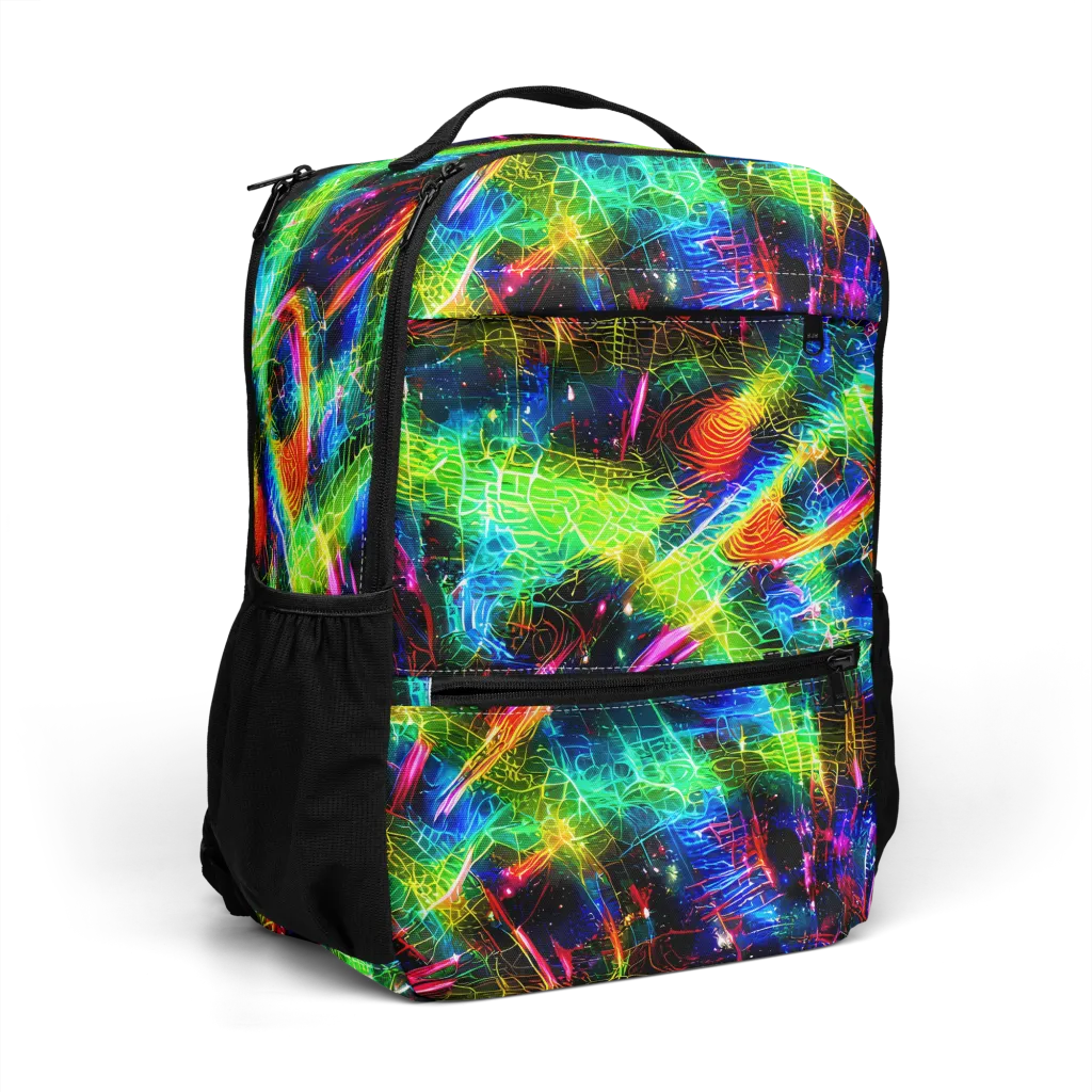 Neon Pulse on Utility Backpack — Right Front