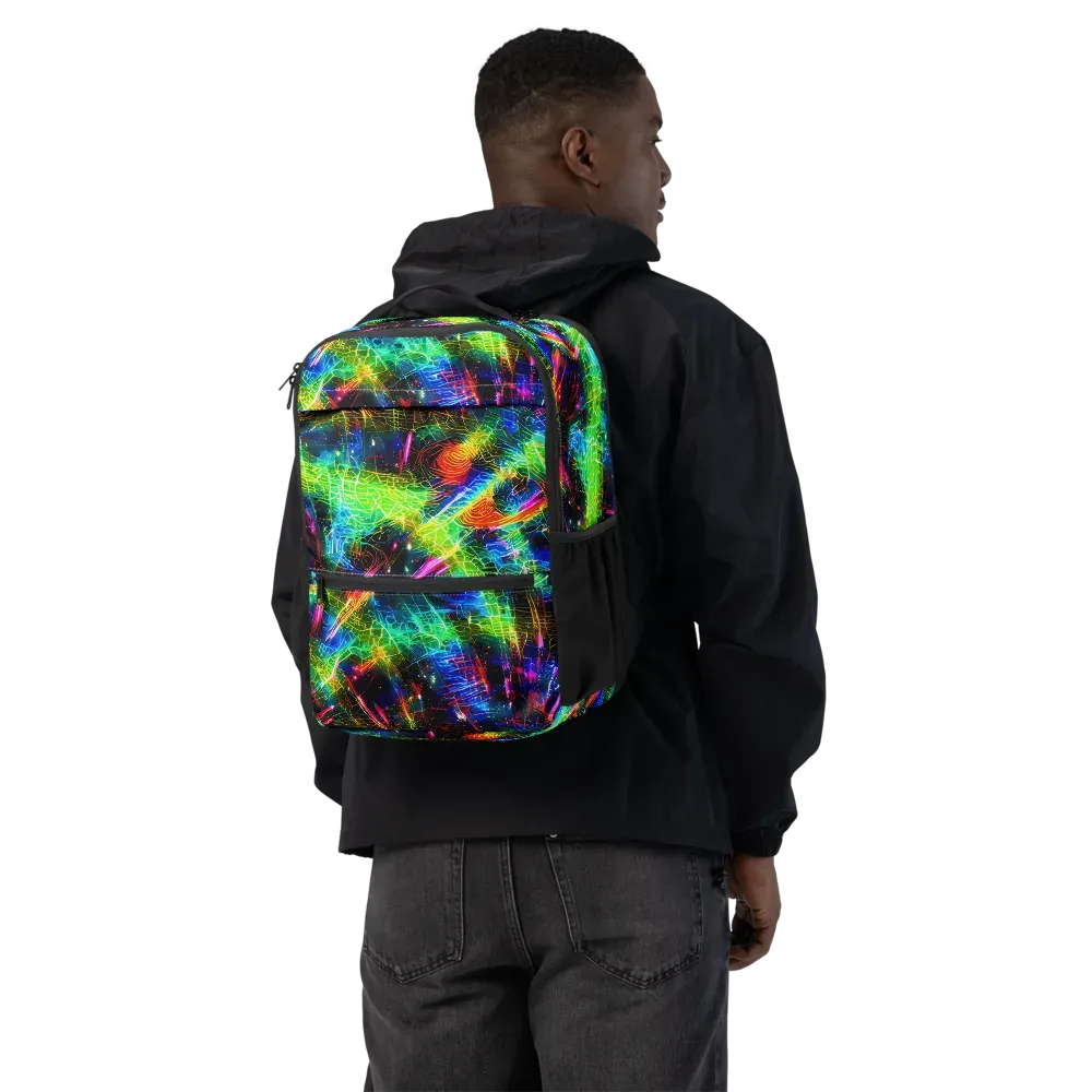Neon Pulse on Utility Backpack — Back