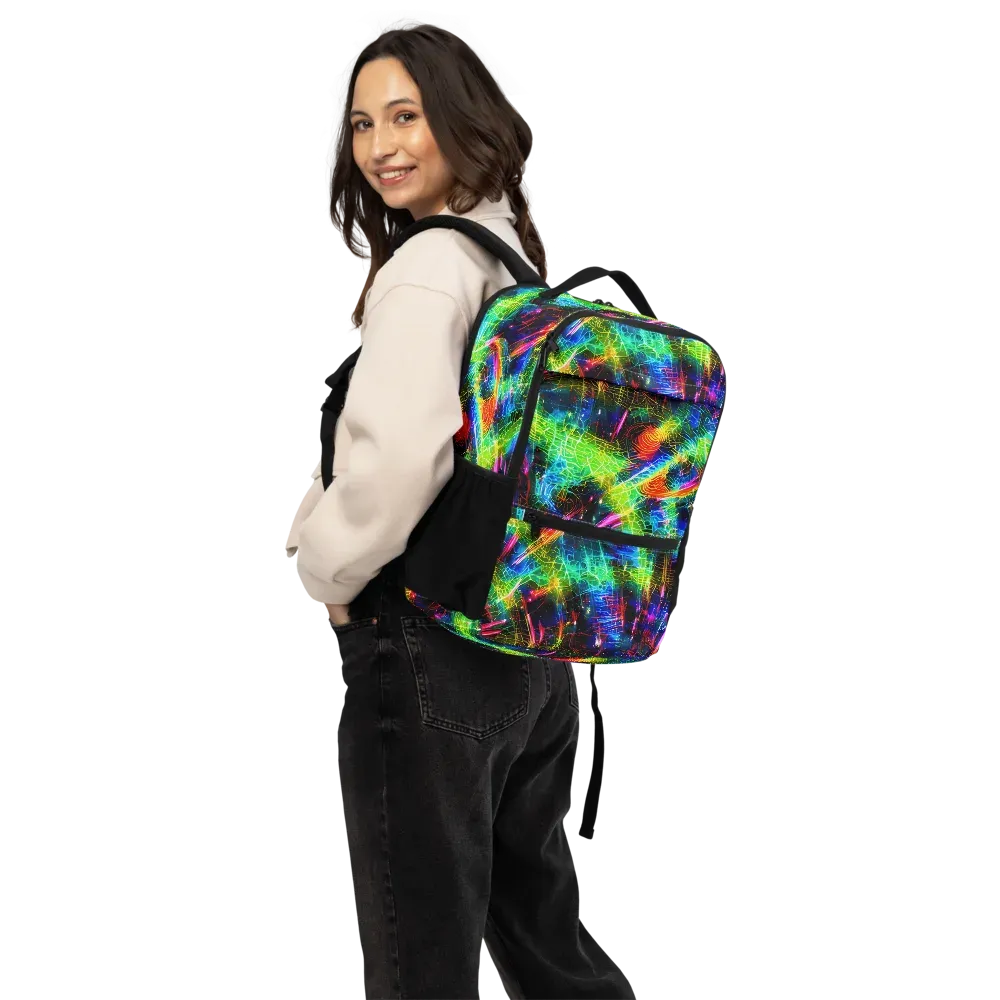 Neon Pulse on Utility Backpack — Back