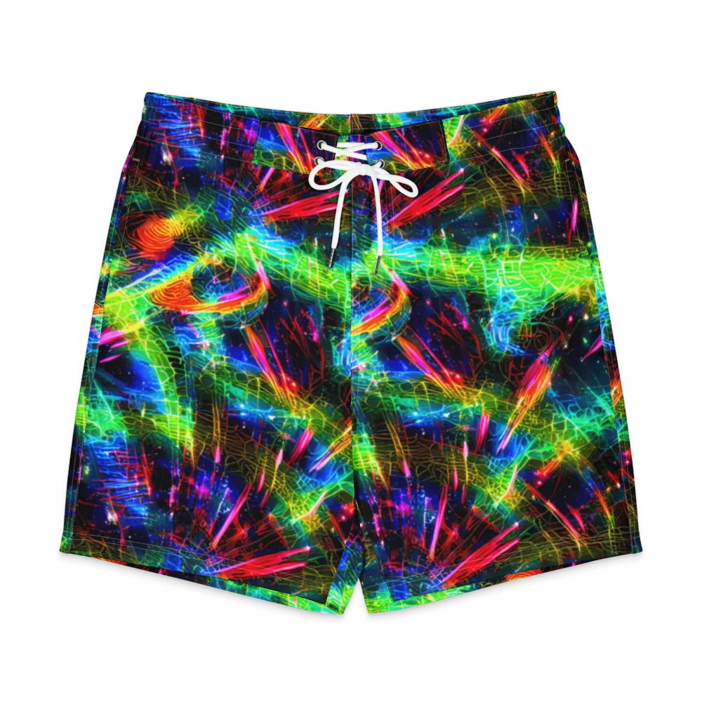 Neon Pulse on Men's Board Shorts — Front