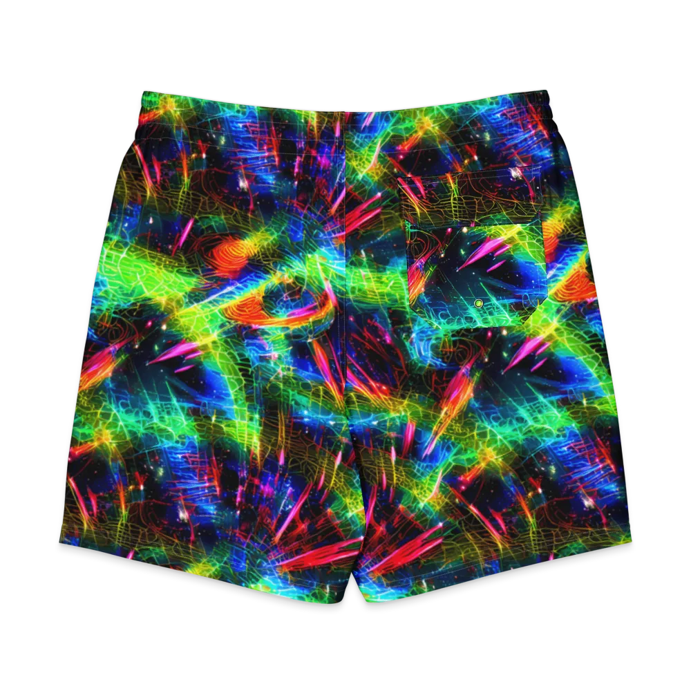 Neon Pulse on Men's Board Shorts — Back