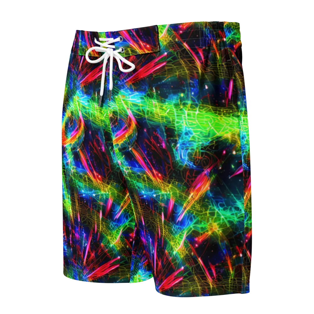 Neon Pulse on Men's Board Shorts — Front