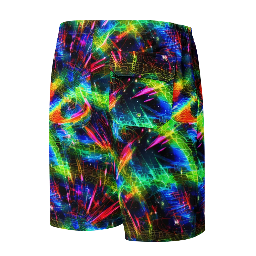 Neon Pulse on Men's Board Shorts — Back