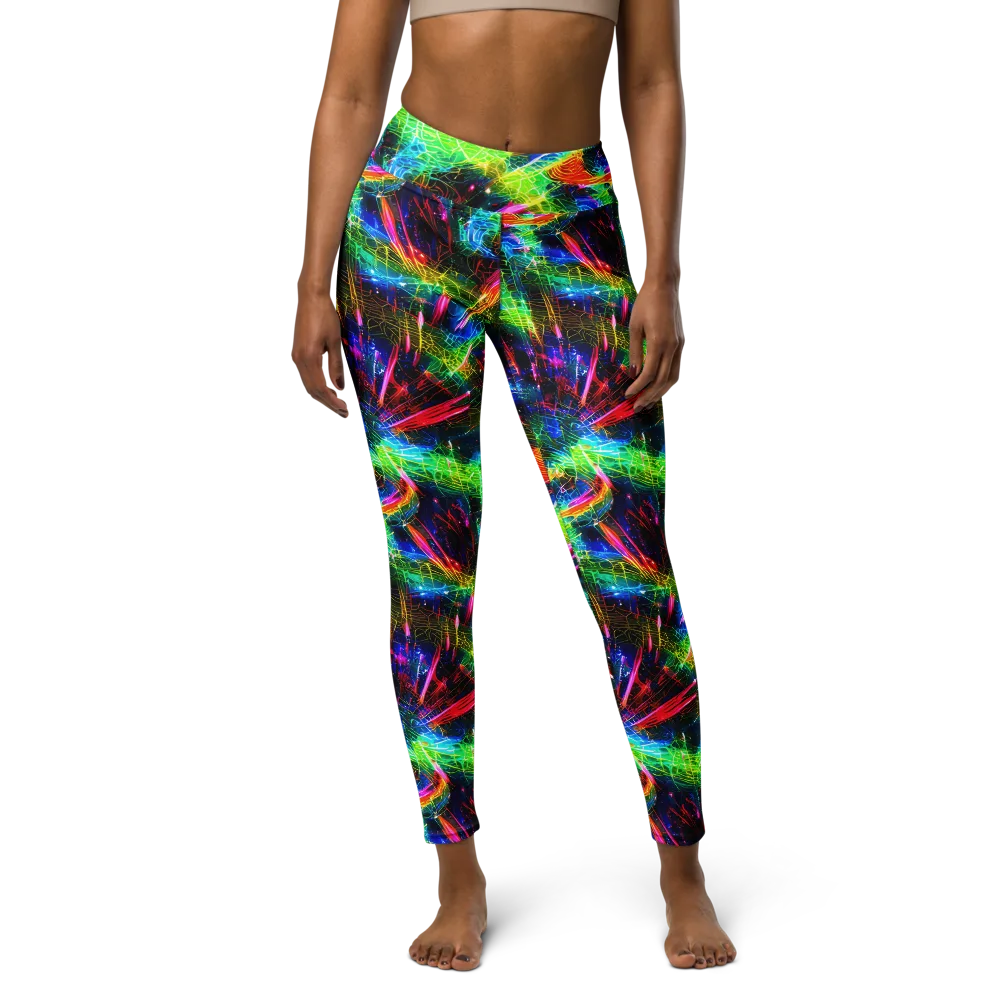 Neon Pulse on Yoga Leggings — Front