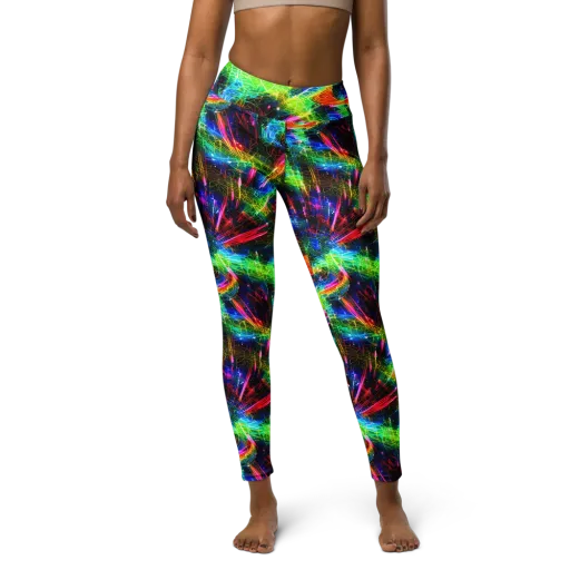 Neon Pulse on a Yoga Leggings