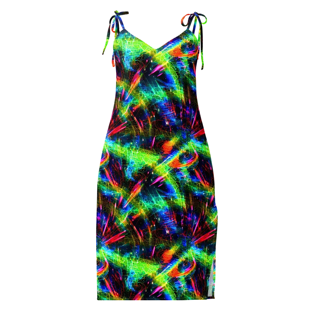 Neon Pulse on Slip Dress — Front