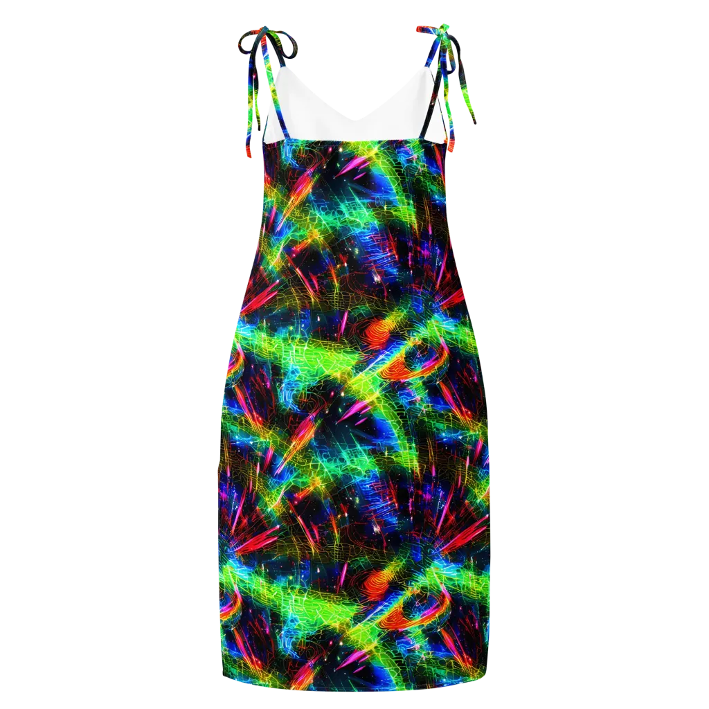 Neon Pulse on Slip Dress — Back