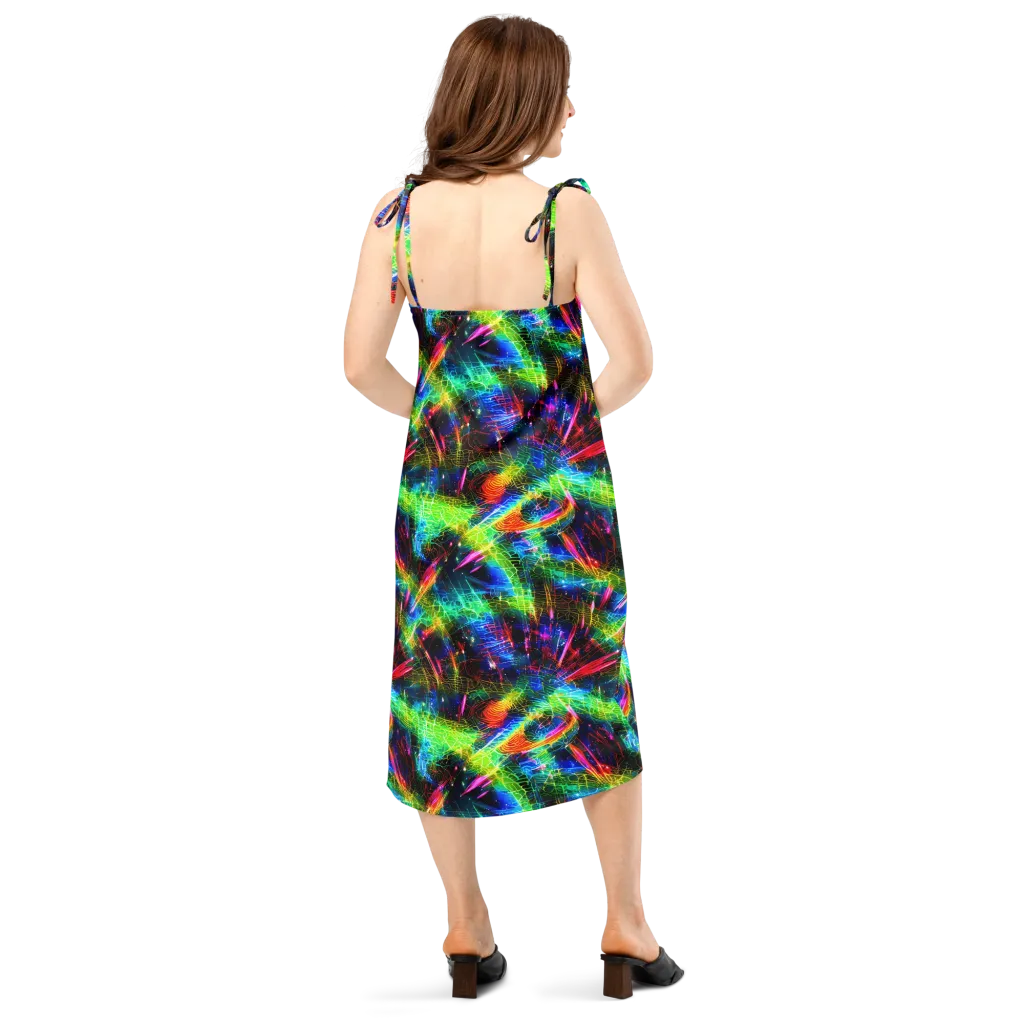 Neon Pulse on Slip Dress — Back