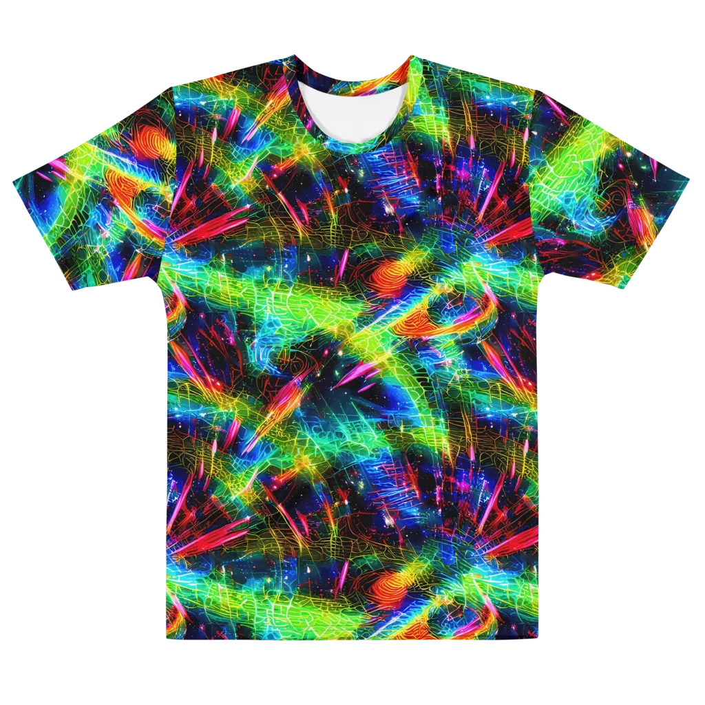 Neon Pulse on Men's Cotton Crew Neck T-Shirt — Front