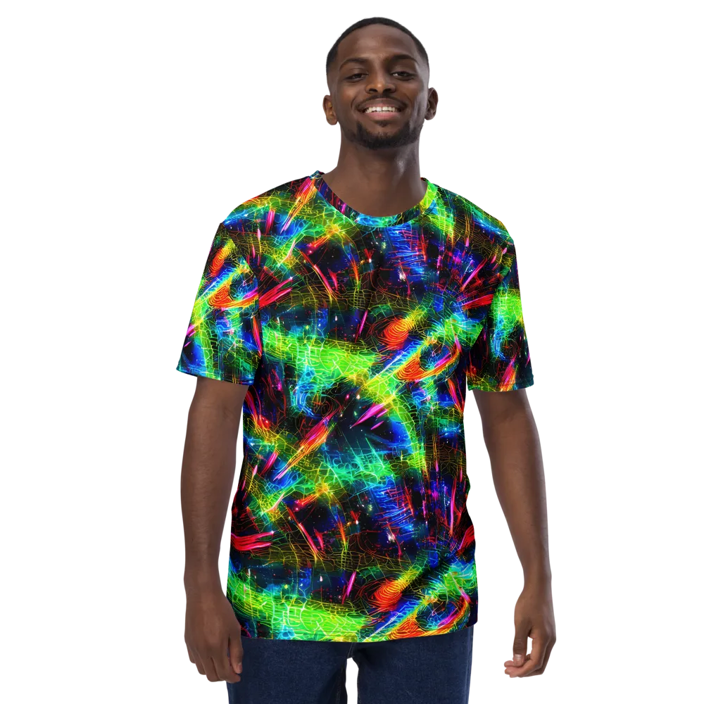 Neon Pulse on Men's Crew Neck T-Shirt — Front