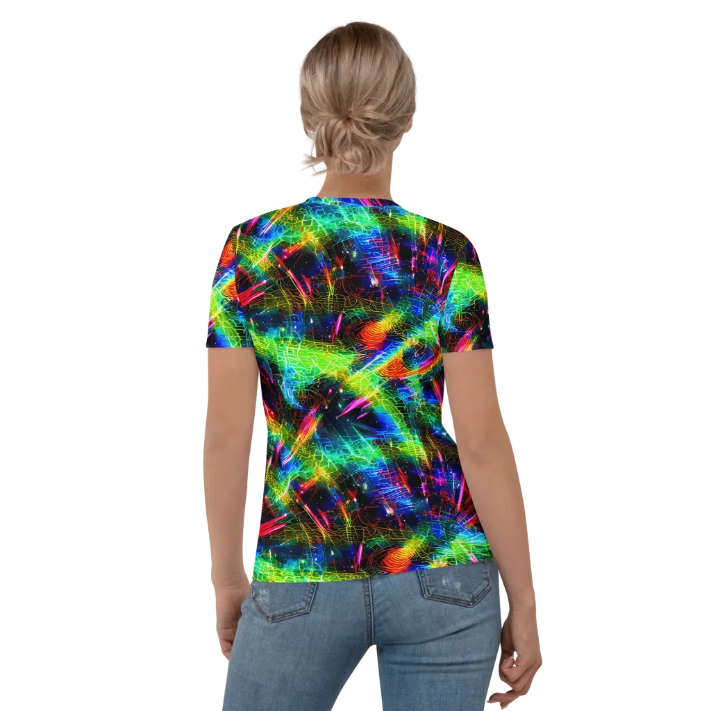 Neon Pulse on Women's Crew Neck T-Shirt — Back