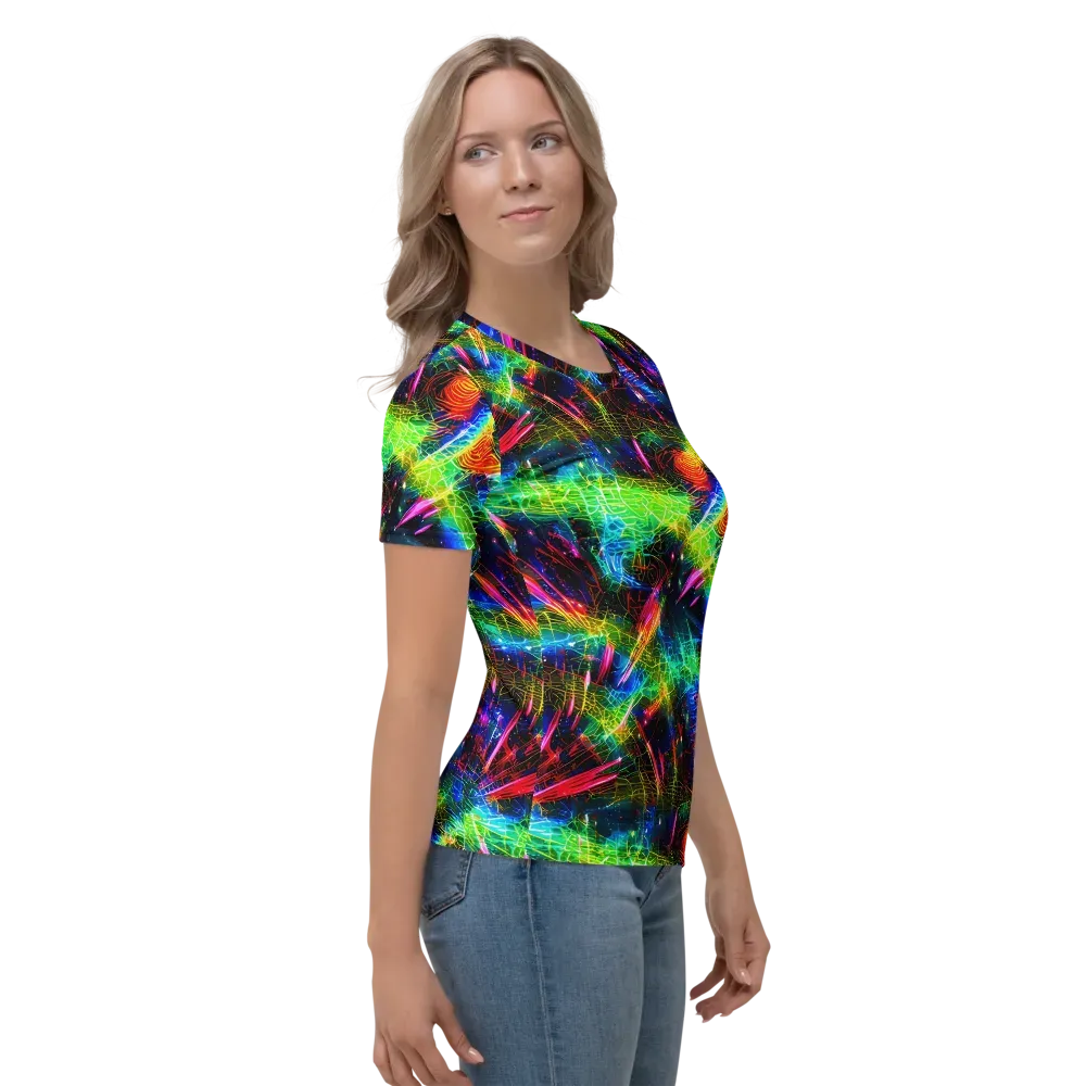 Neon Pulse on Women's Crew Neck T-Shirt — Right
