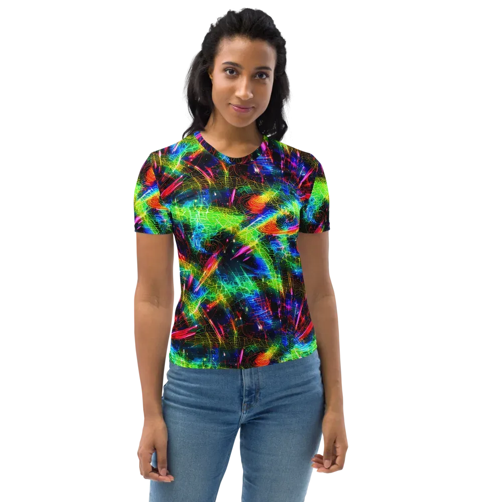 Neon Pulse on Women's Crew Neck T-Shirt — Front