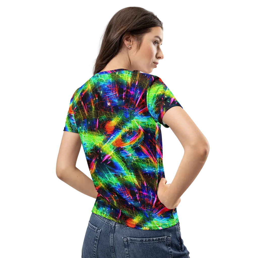 Neon Pulse on Women's Crew Neck T-Shirt — Back