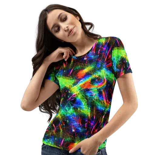 Neon Pulse on a Women's Crew Neck T-Shirt