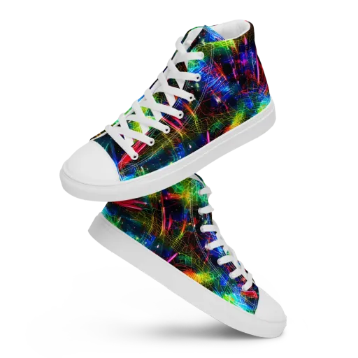 Neon Pulse on a Women's High Top Canvas Shoes