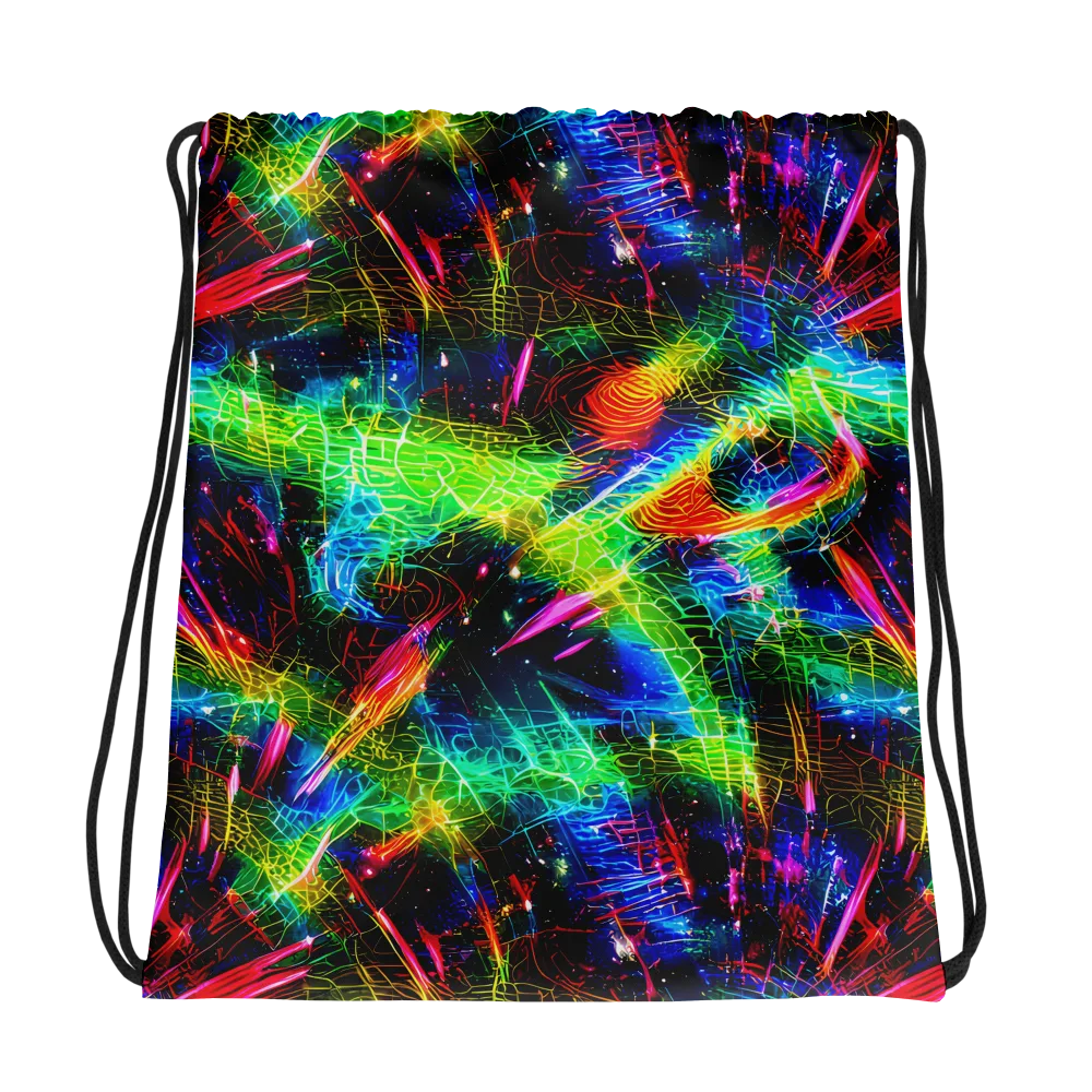 Neon Pulse on Drawstring Bag — Photo