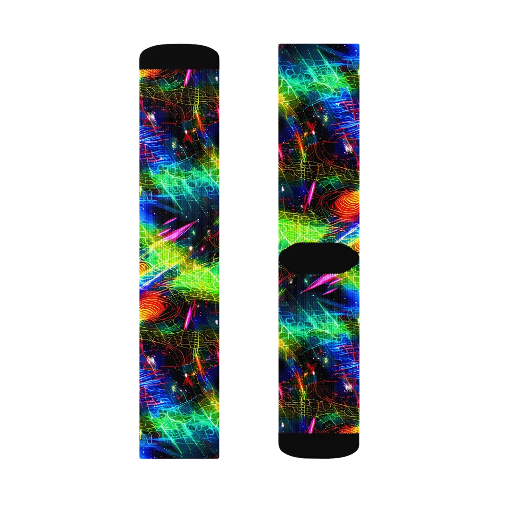 Neon Pulse on Socks — Right Sock