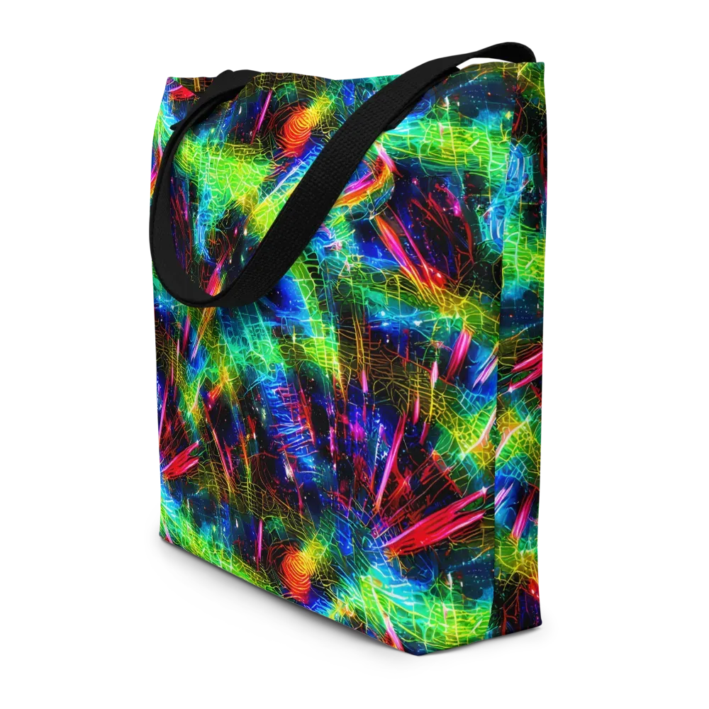 Neon Pulse on Large Tote Bag W/ Pocket — Front