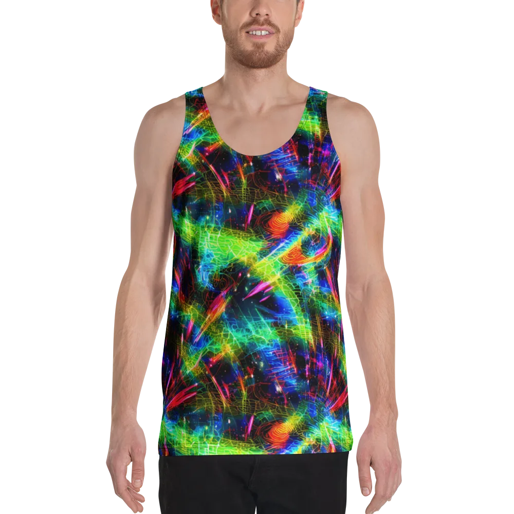 Neon Pulse on Men's Tank Top — Front