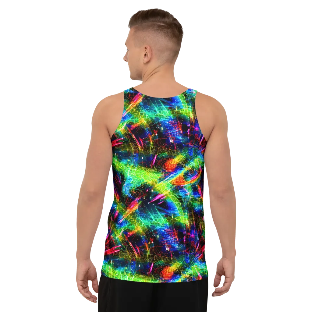 Neon Pulse on Men's Tank Top — Back
