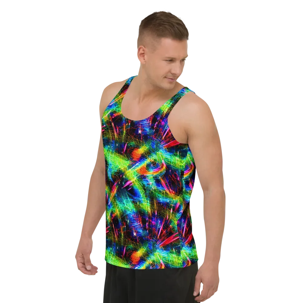 Neon Pulse on Men's Tank Top — Left Front
