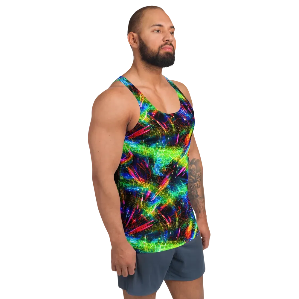 Neon Pulse on Men's Tank Top — Right Front