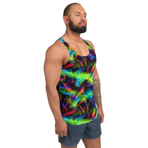 Neon Pulse on a Men's Tank Top
