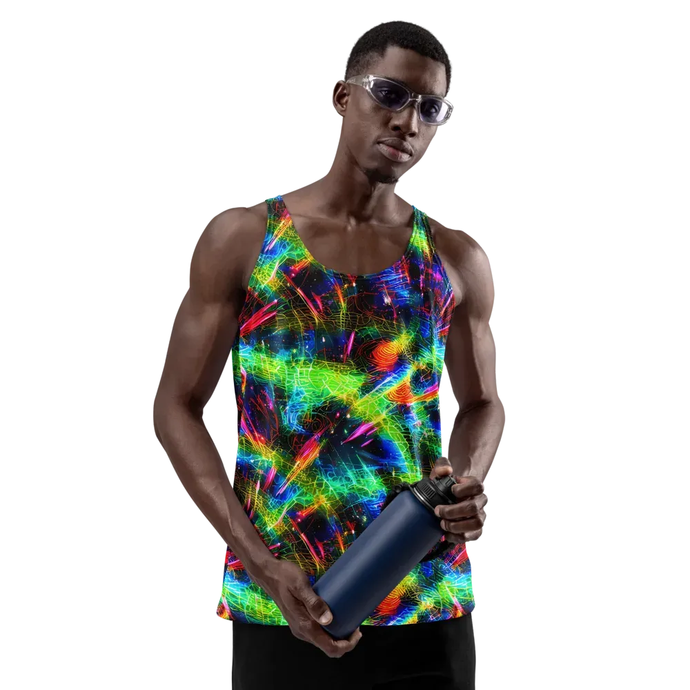Neon Pulse on Men's Tank Top — Front