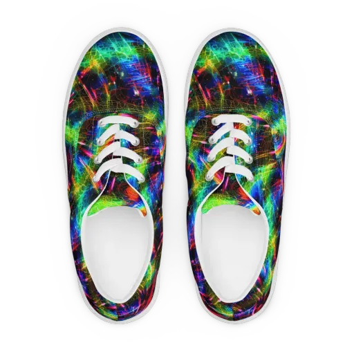 Neon Pulse on a Men's Lace-Up Canvas Shoes