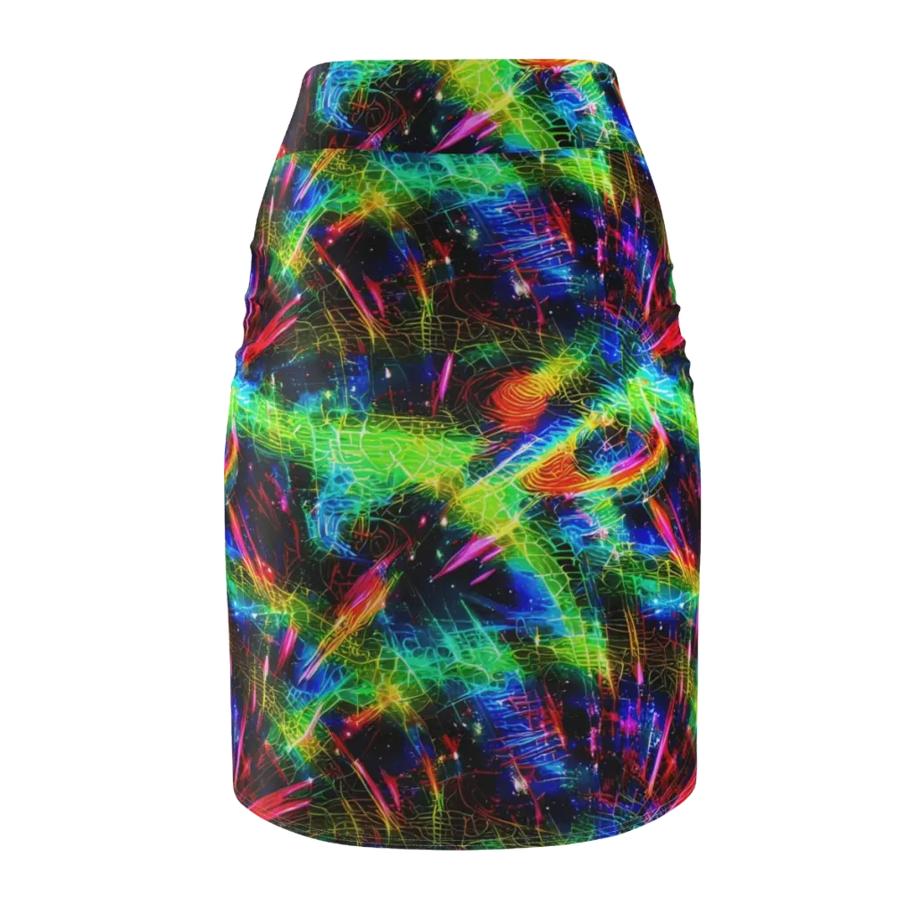 Neon Pulse on Pencil Skirt — Back