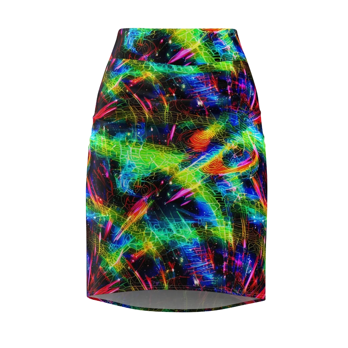 Neon Pulse on Pencil Skirt — Front