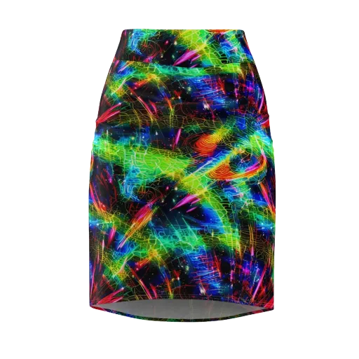 Neon Pulse on a Pencil Skirt