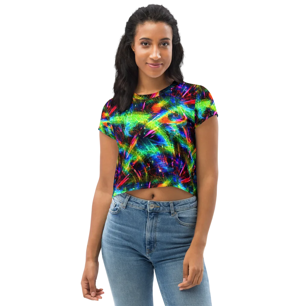 Neon Pulse on Crop Tee — Front